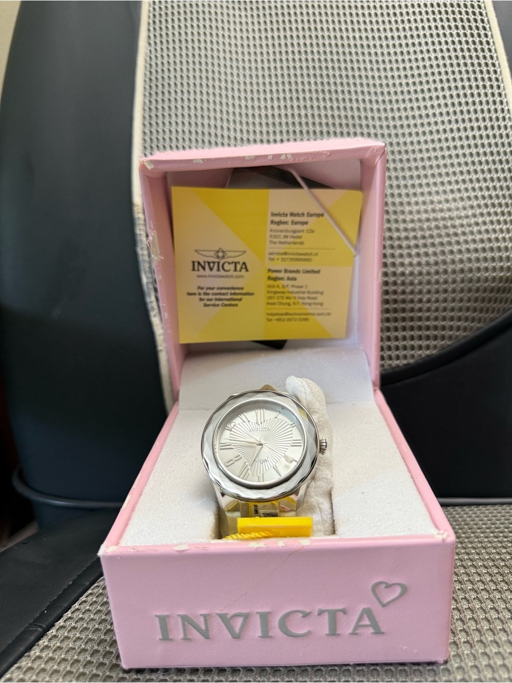 Invicta Silver and Pink Box Women's Watch